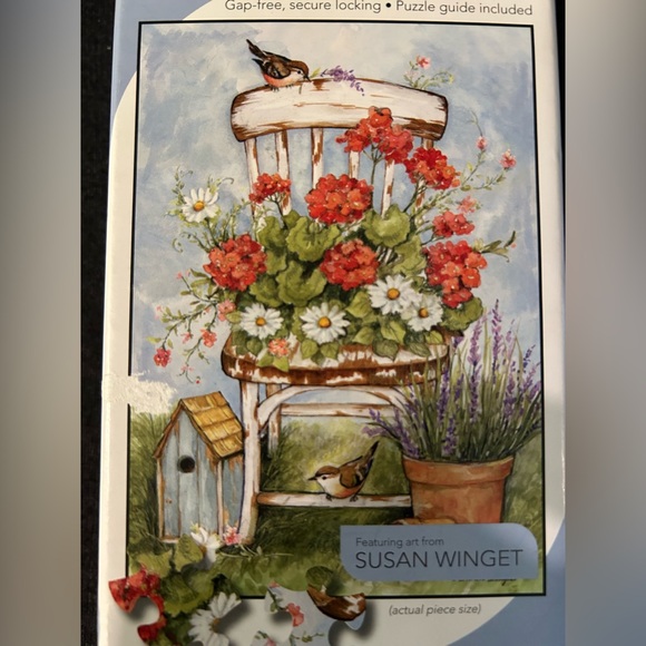 JIGSAW PUZZLE "GERANIUM CHAIR" SUSAN WINGET ART BY LANG 300 PCS 14.5X20.5 - Picture 6 of 6